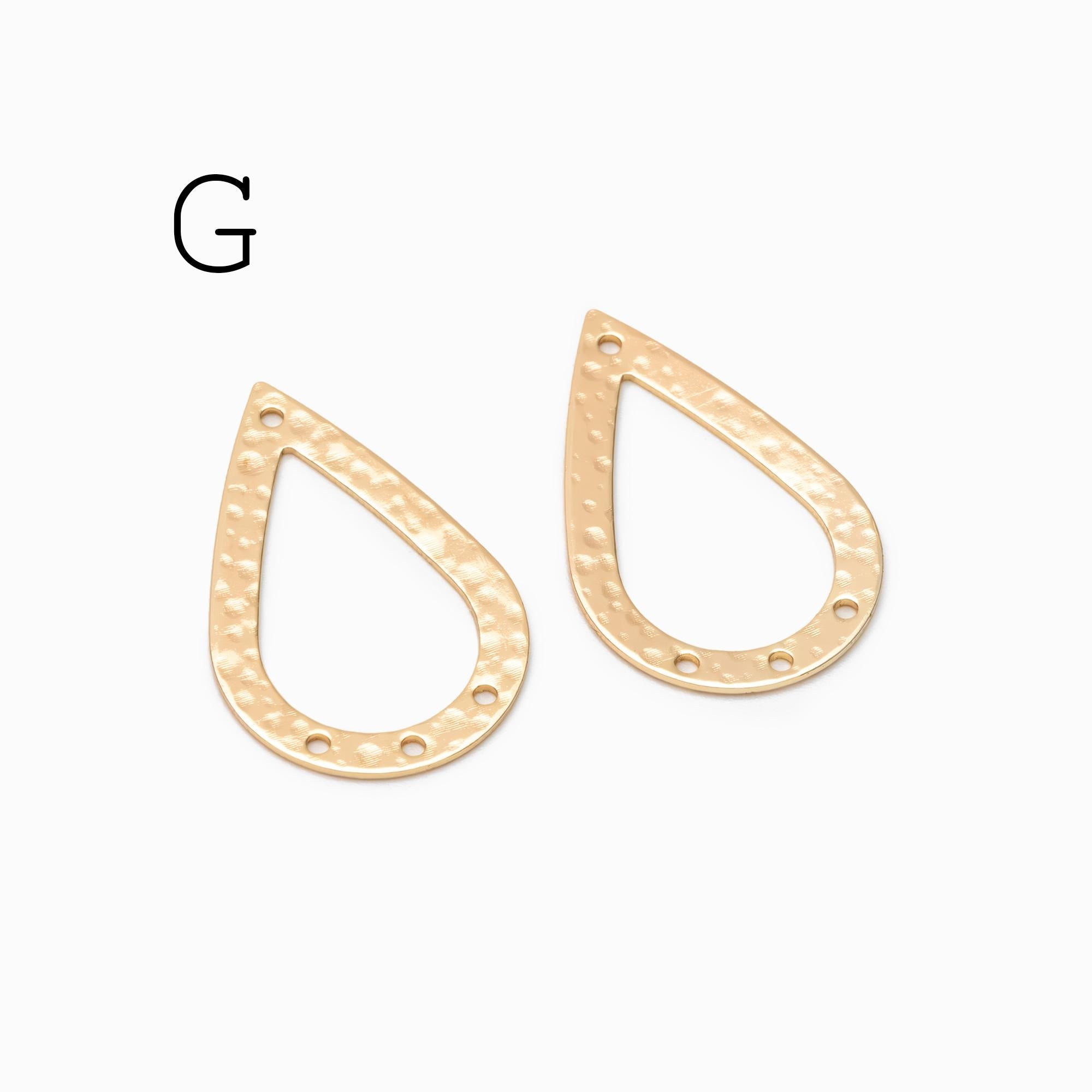 10pcs Gold/ Silver tone Hammered Geometric Charm Connectors, Gold/ Rhodium plated Brass Rustic Pendants (GB-654)